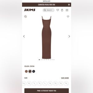 SOLD Skims Swarovski Jelly Sheer Cami Maxi Dress Cocoa